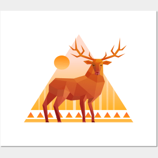 geometry deer Posters and Art